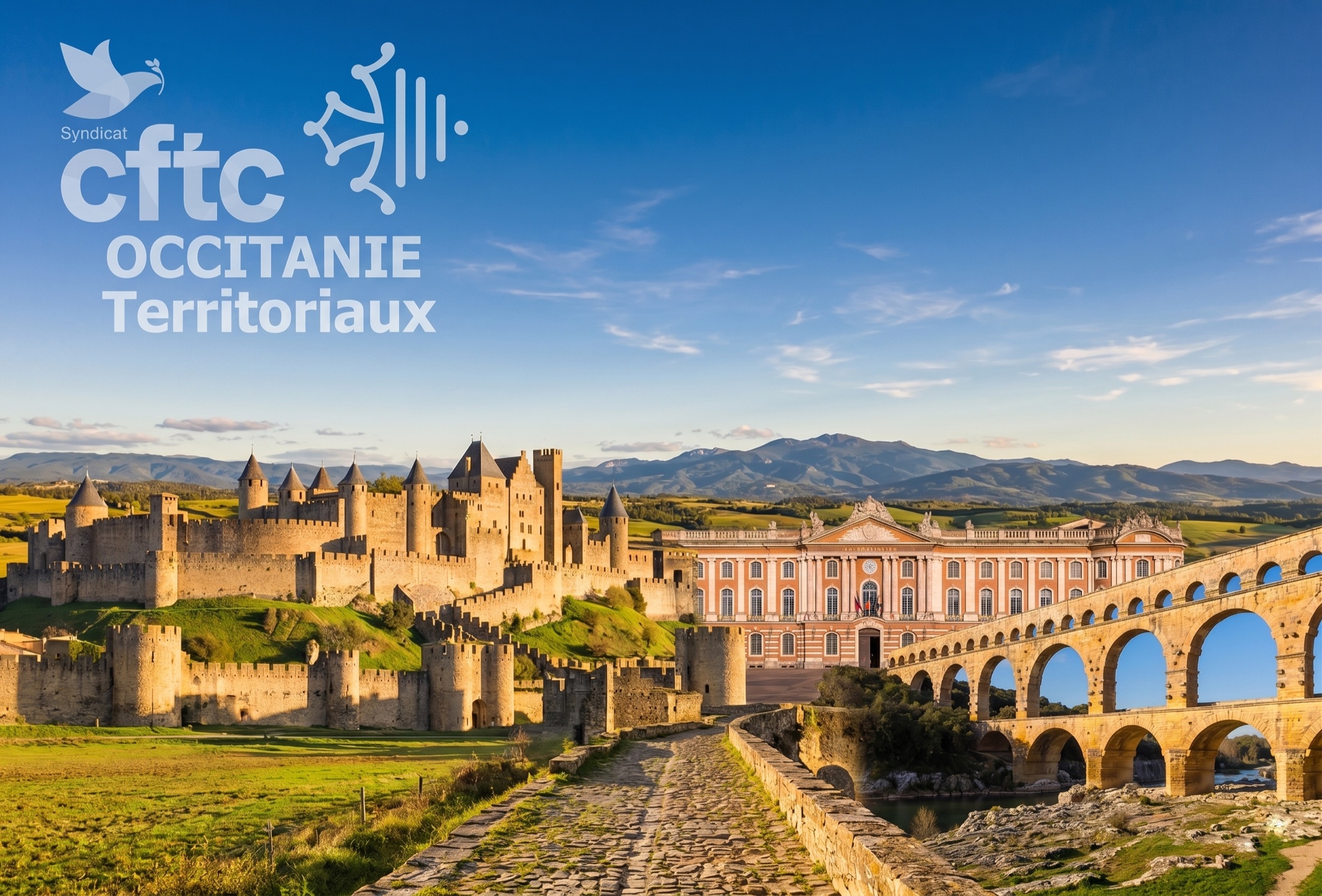 Panorama de l’Occitanie avec l’identité CFTC Occitanie Territoriaux